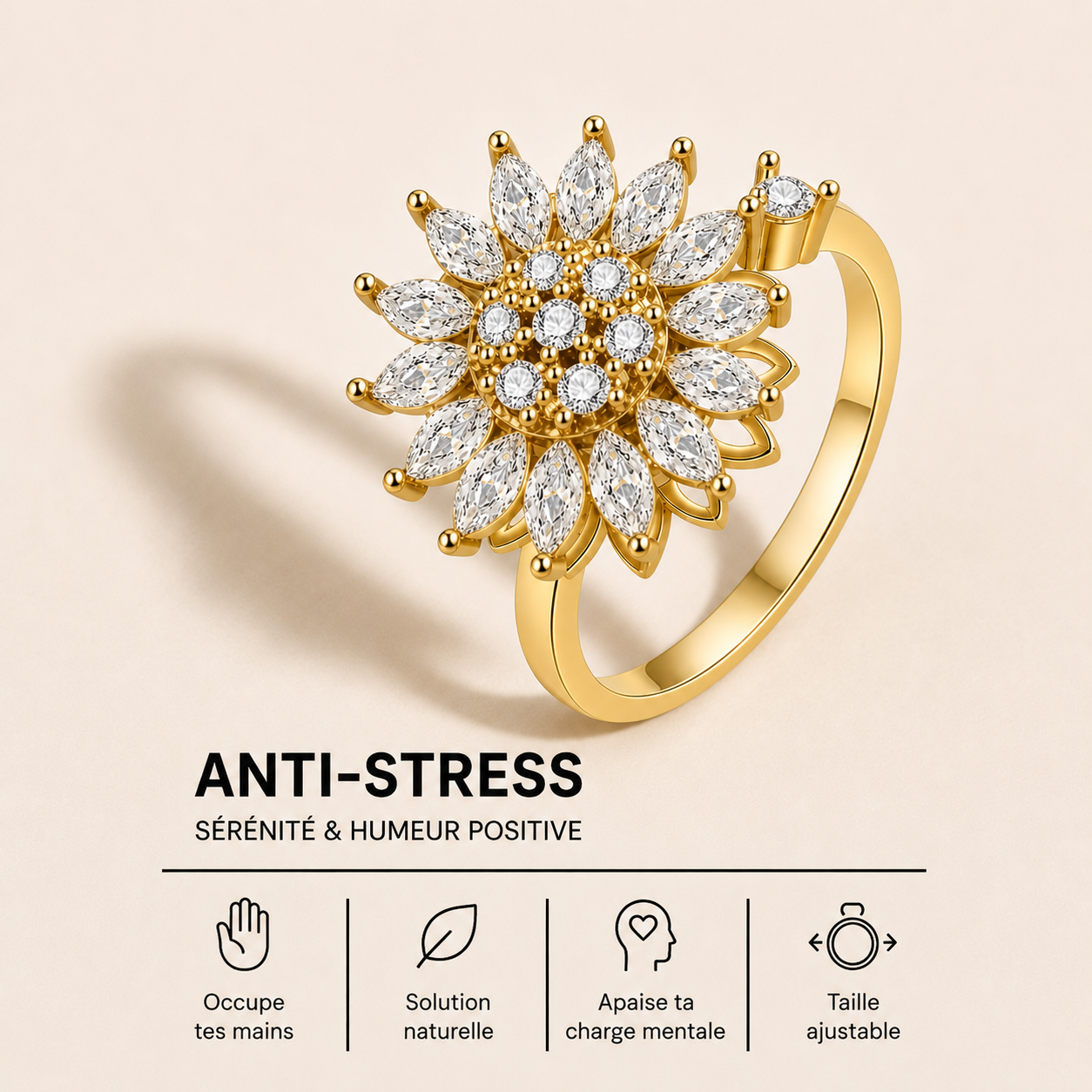 Bague Anti-Stress rotative ajustable I Douceur