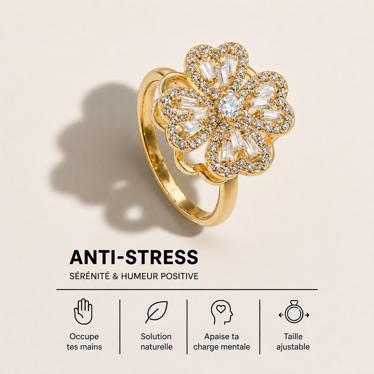 Bague Anti-Stress rotative ajustable I Mila