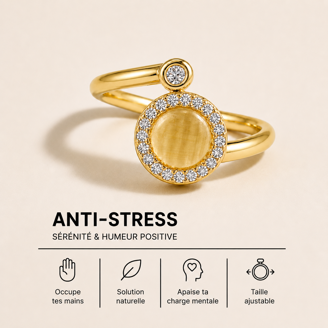 Bague Anti-Stress rotative ajustable I Nelia